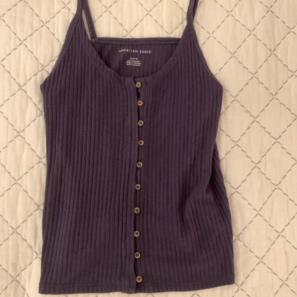 Ribbed American Eagle Tank Top